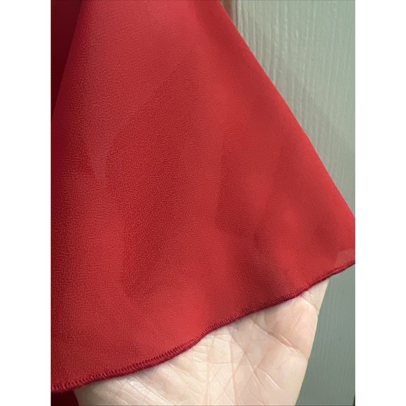 Show Me Your Mumu Red Kylie Mini Dress‎ Sz Med Flounce Sleeve V-neck Dressy - Picture 2 of 8